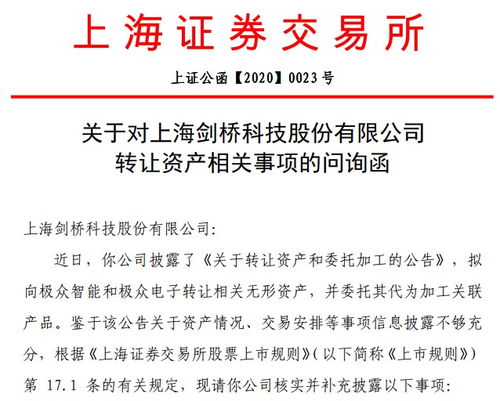 劍橋科技轉讓資產引監(jiān)管問詢 賬面為零評估卻值2560萬，技術開發(fā)背后是否暗藏關聯(lián)？